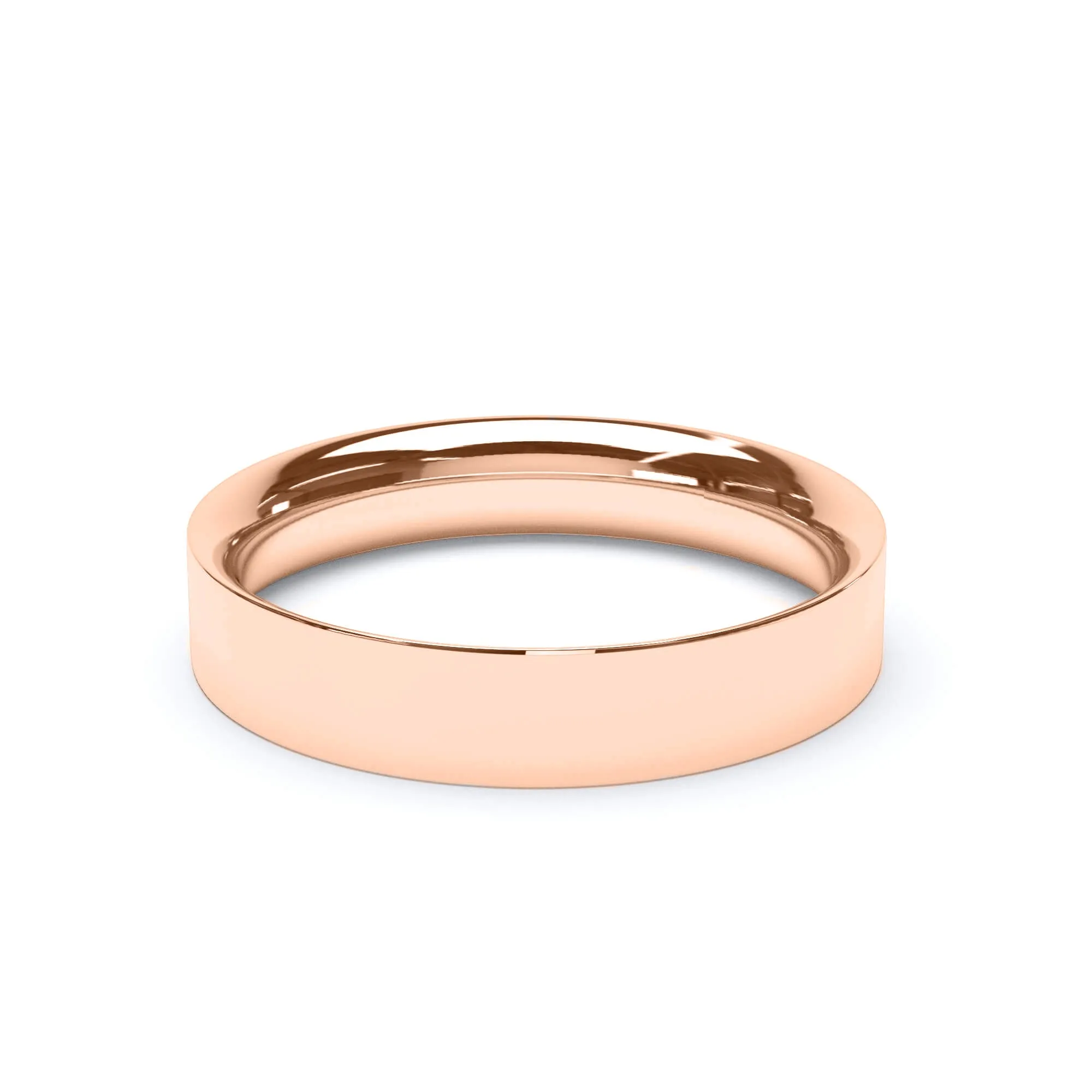 - Flat Court Profile Wedding Ring 9k Rose Gold