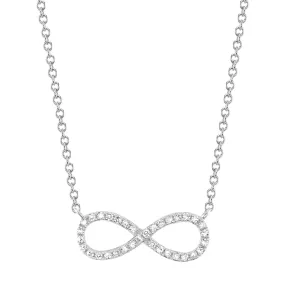 0.09 Ct 14K White Gold Diamond Infinity Necklace SC55001538V2