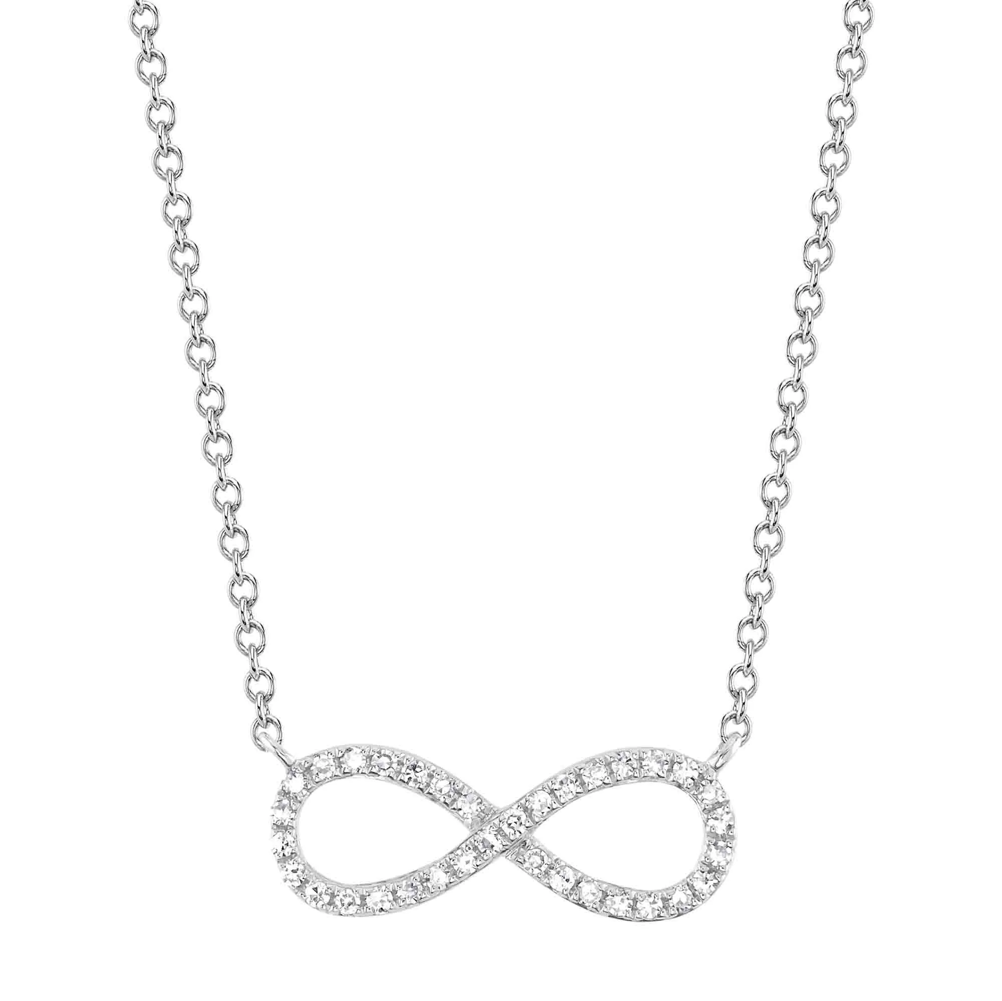 0.09 Ct 14K White Gold Diamond Infinity Necklace SC55001538V2