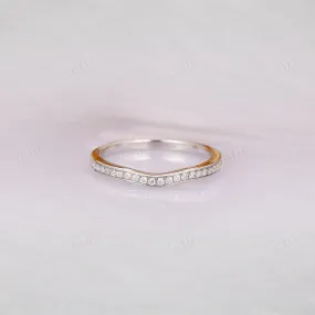 0.12CTW Half Eternity Curved Natural Diamond Wedding Band