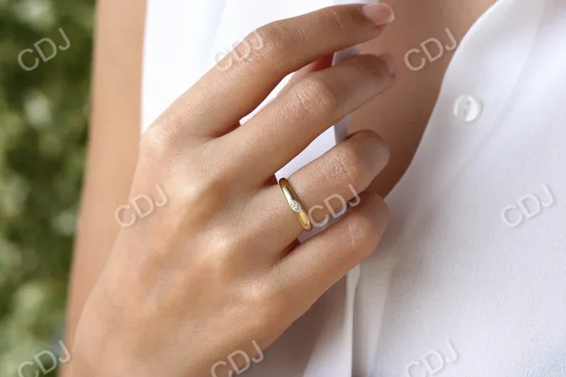 0.15CTW Bezel Setting Marquise Lab Grown Diamond Solitaire Ring