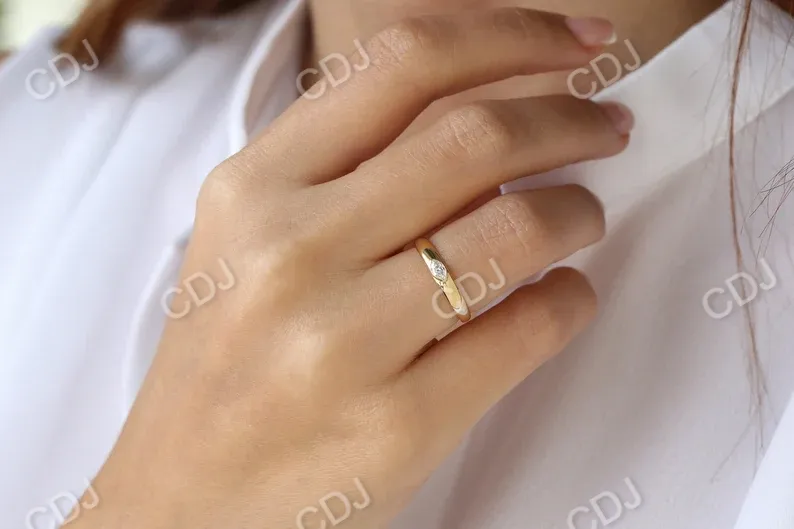 0.15CTW Bezel Setting Marquise Lab Grown Diamond Solitaire Ring