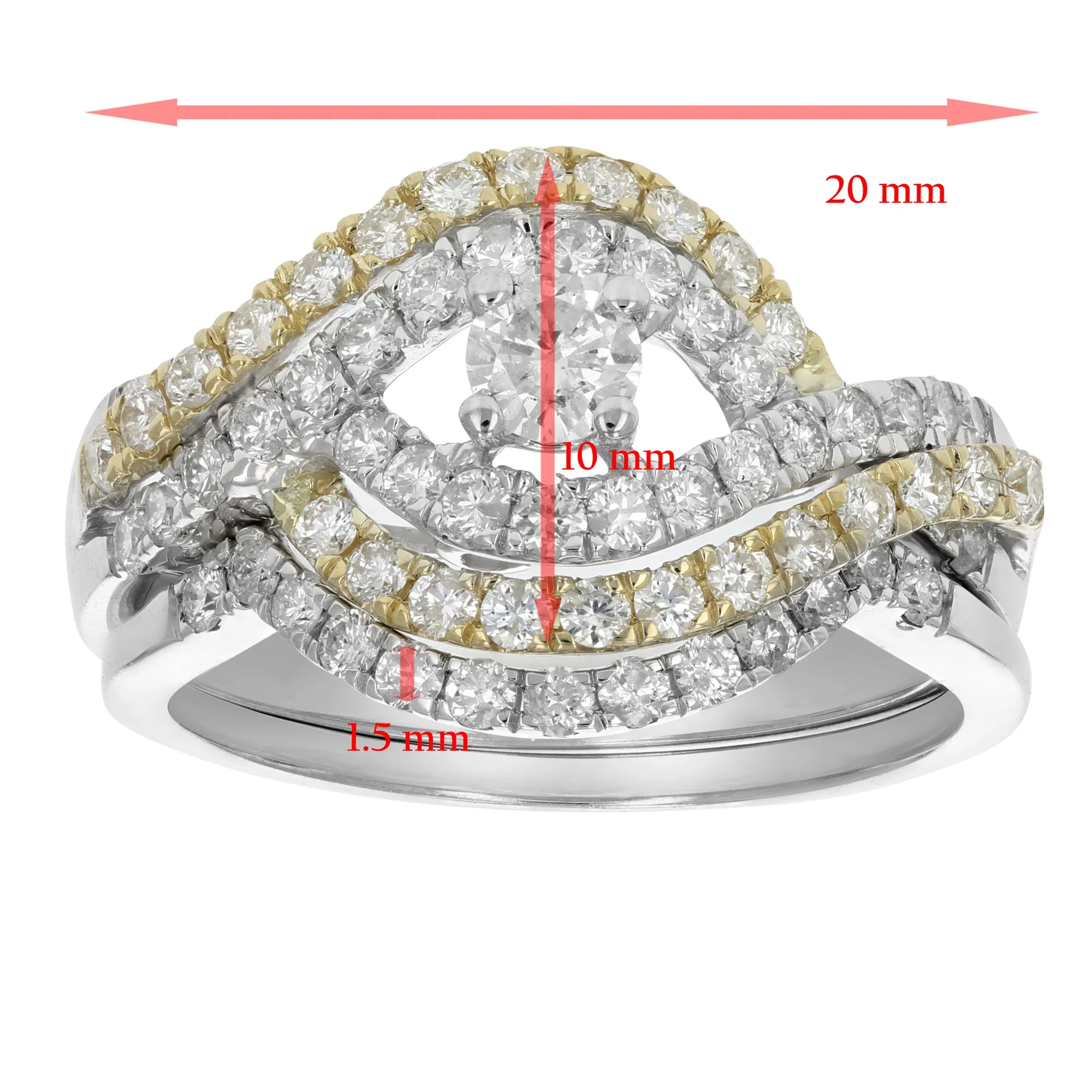 1 cttw Diamond Engagement Ring in Tow Tone Gold