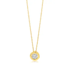 10ct Yellow Gold Diamond Pendant on 9ct Chain
