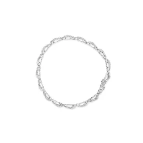 10k White Gold 1/2 Cttw Diamond Infinity Weave Link Bracelet