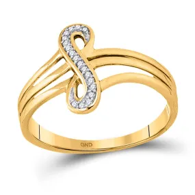 10kt Yellow Gold Diamond Infinity Strand Ring: A Timeless Symbol of Eternal Love and Beauty