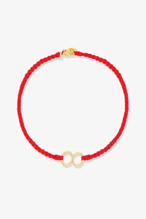 14k REAL Gold Infinity Knot Red Thread Bracelet