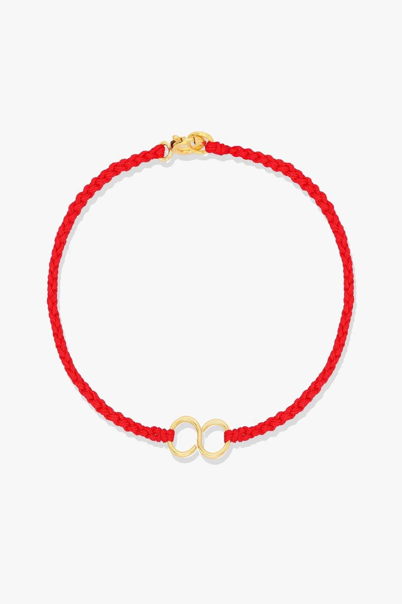 14k REAL Gold Infinity Knot Red Thread Bracelet