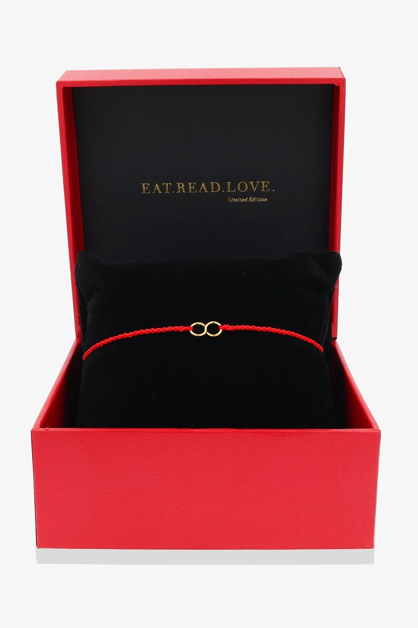 14k REAL Gold Infinity Knot Red Thread Bracelet