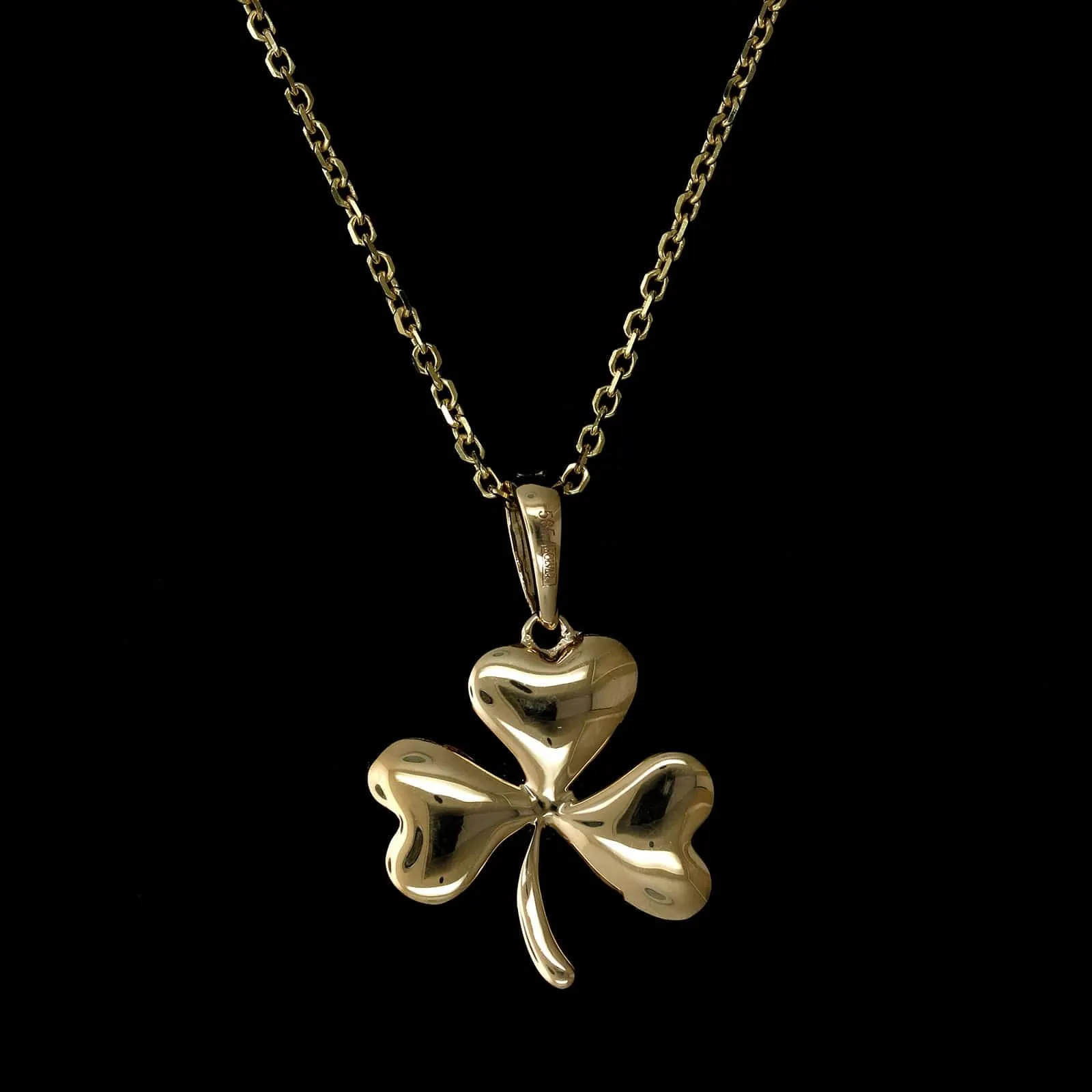 14K Two-tone Gold Estate Diamond Clover Pendant