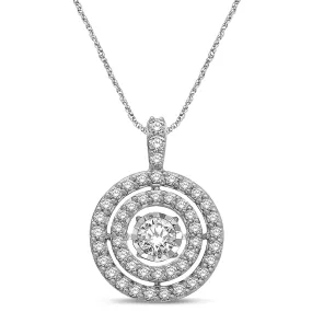 14K White Gold 1 1/10 Ct.Tw. Moving Diamond Fashion Pendant