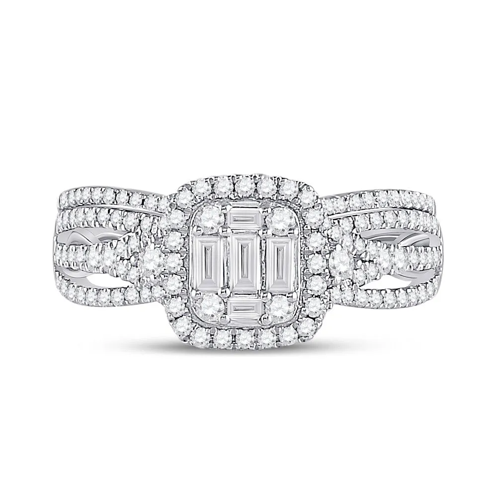 14kt White Gold Baguette Diamond Brilliance Wedding Ring Set