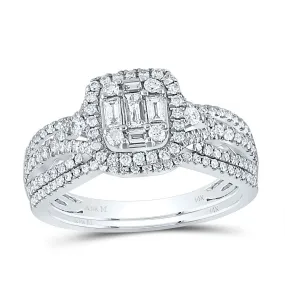 14kt White Gold Baguette Diamond Brilliance Wedding Ring Set