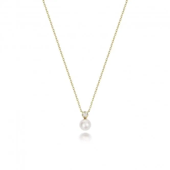 18ct Gold Diamond & Akoya Pearl Necklace NDQ203