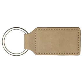 2 3/4" x 1 1/4" Laserable Leatherette Oval Keychain