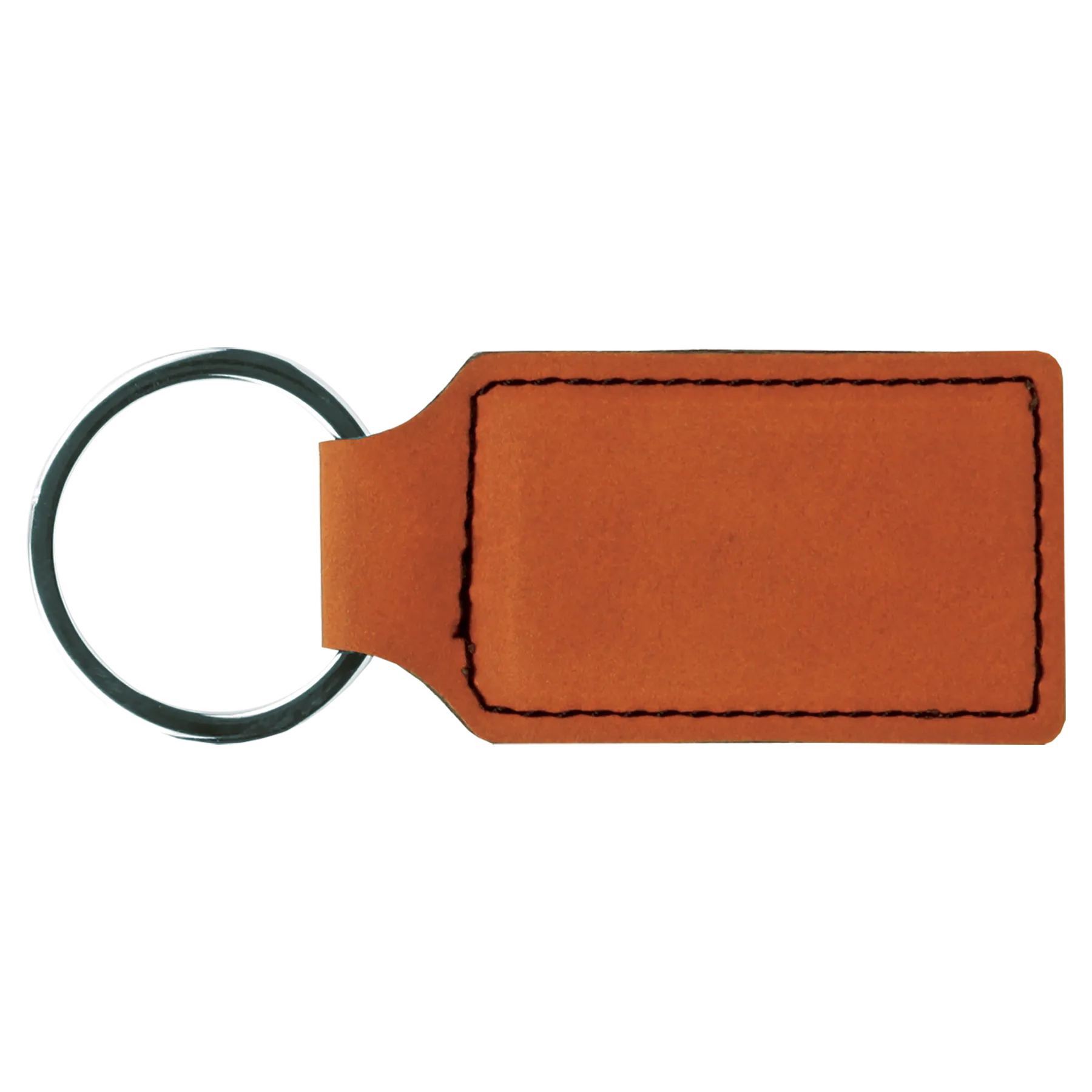 2 3/4" x 1 1/4" Laserable Leatherette Oval Keychain