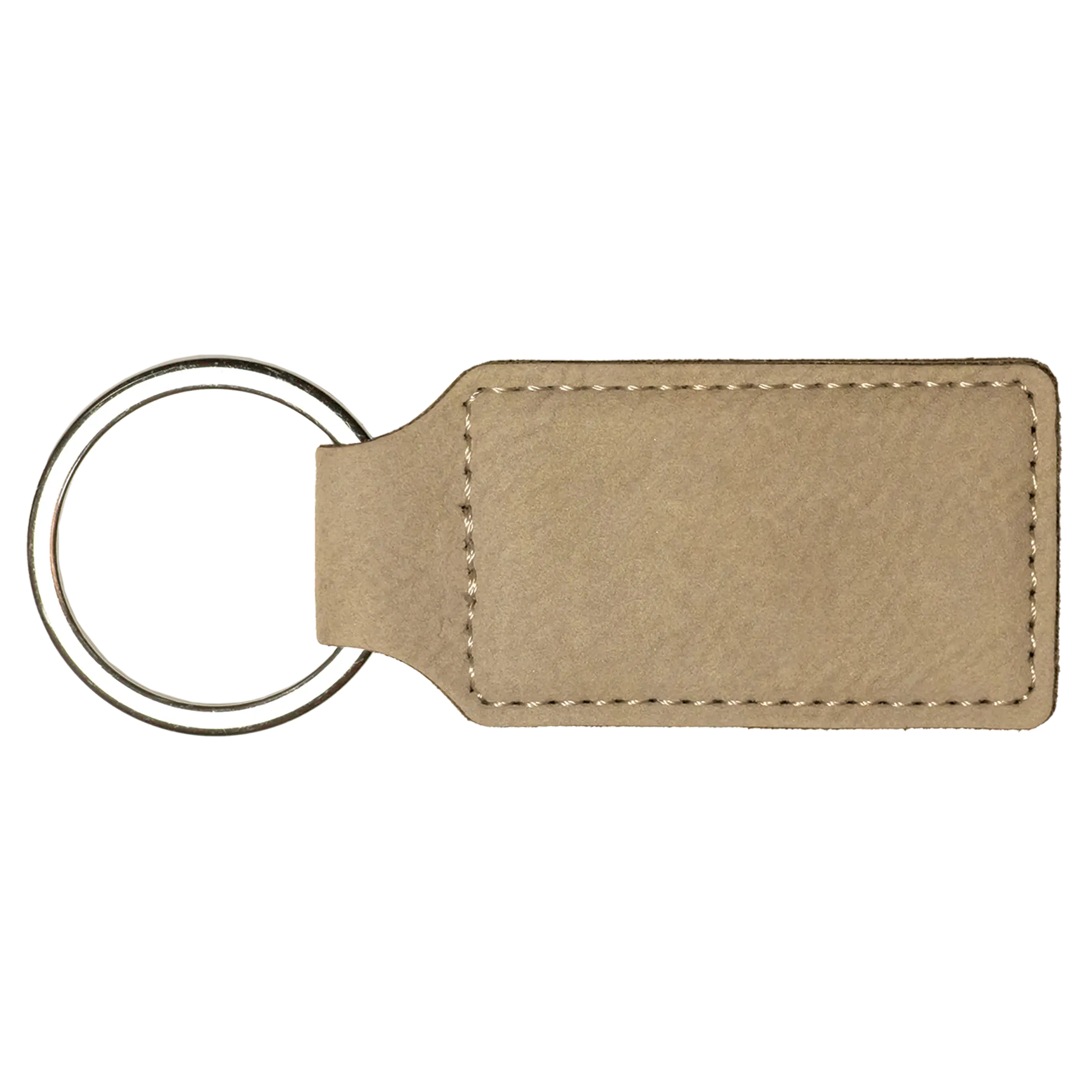 2 3/4" x 1 1/4" Laserable Leatherette Oval Keychain
