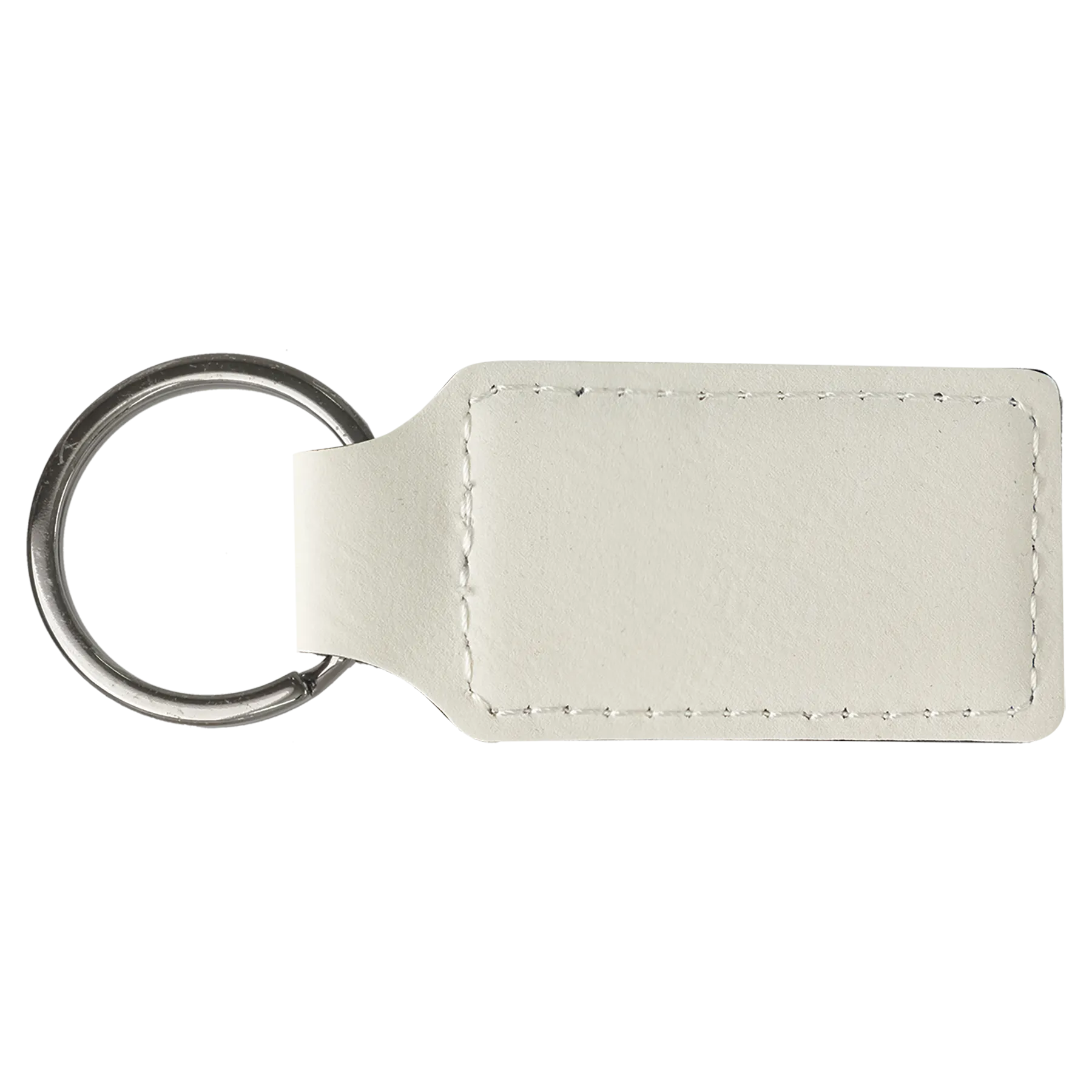2 3/4" x 1 1/4" Laserable Leatherette Oval Keychain