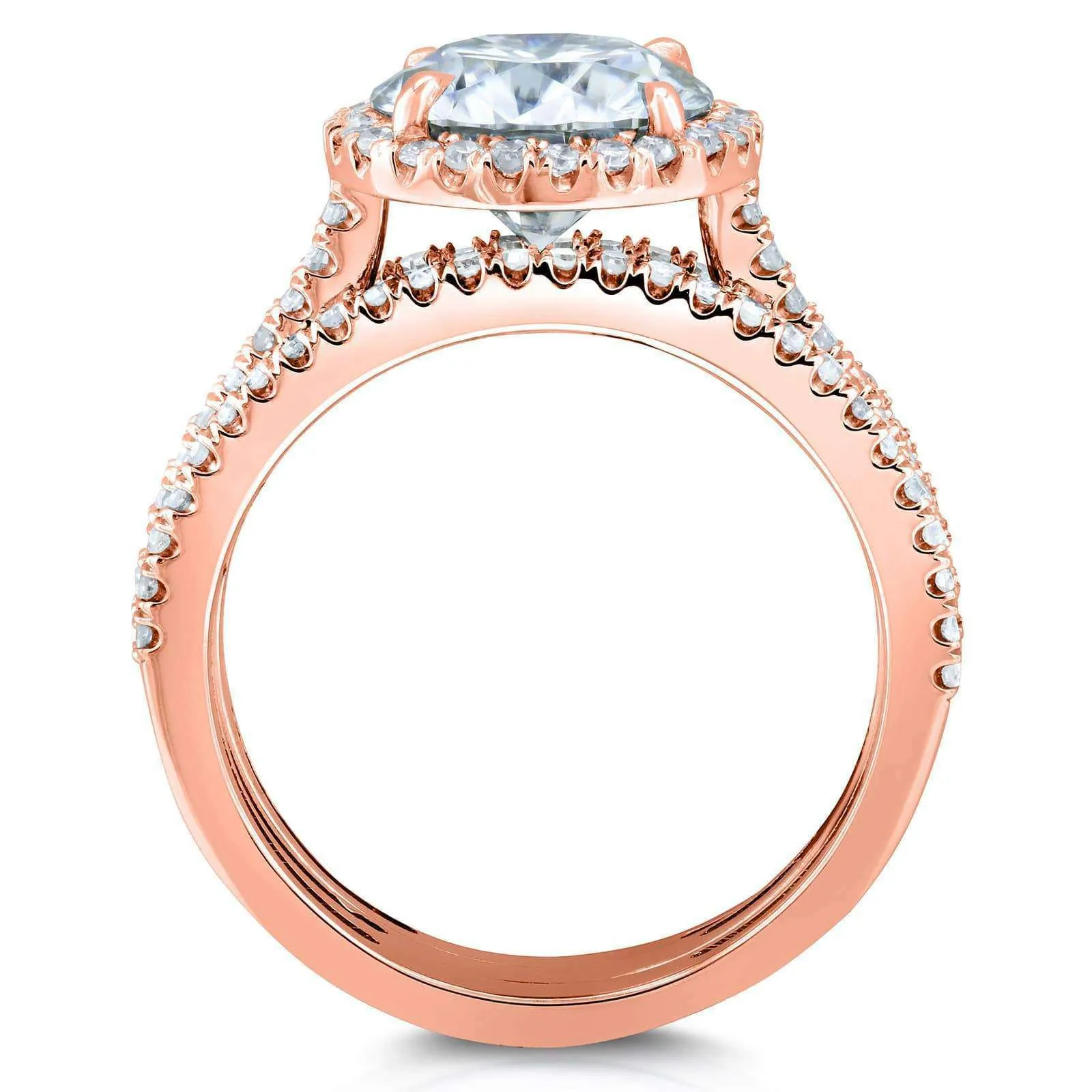 2.4ct Capri Round 3pc Pink Bridal Set