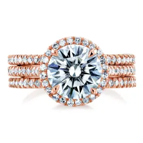 2.4ct Capri Round 3pc Pink Bridal Set