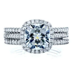 2.5ct Capri Cushion 3pc Bridal Set (DEF/VS)