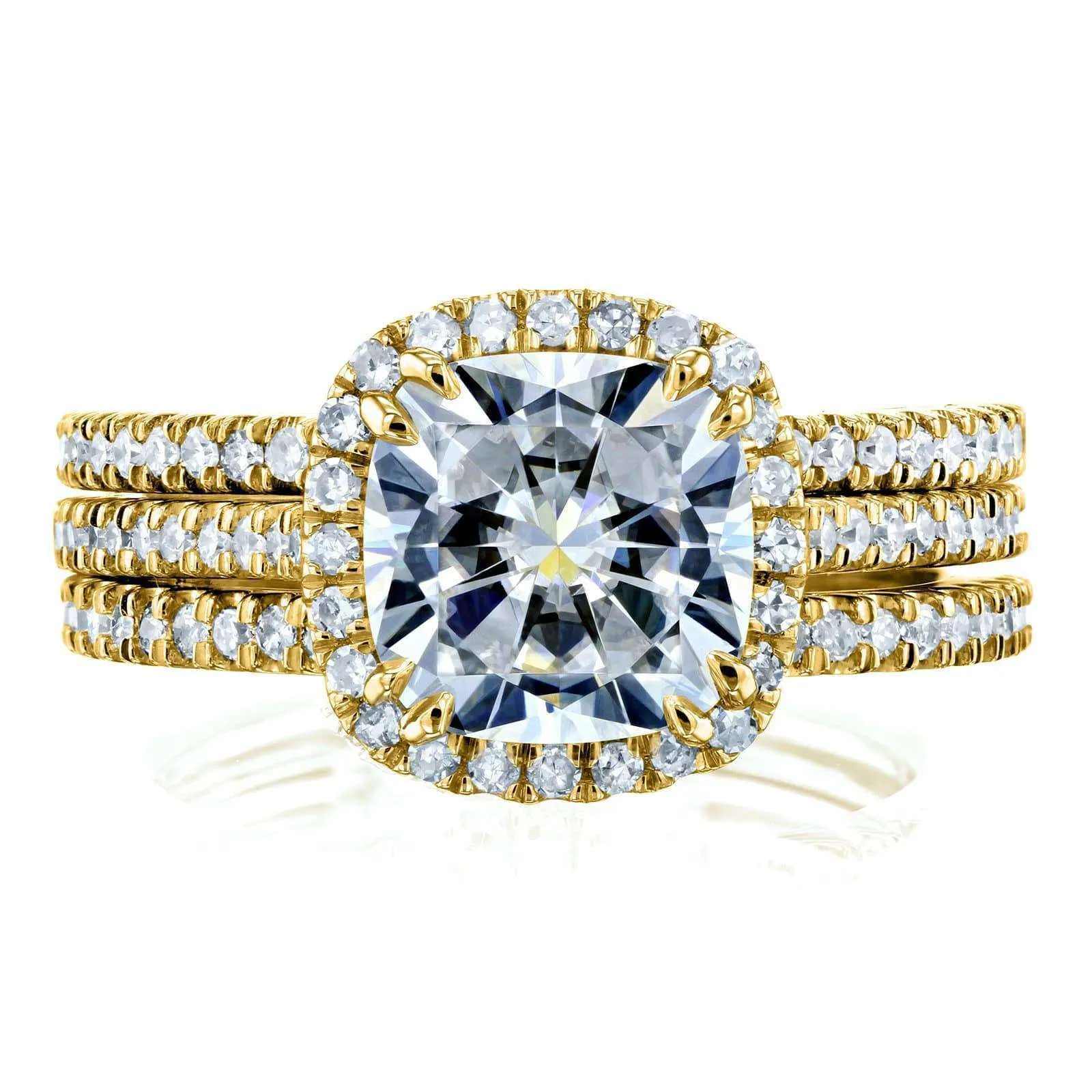 2.5ct Capri Cushion 3pc Yellow Bridal Set