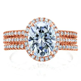 2.5ct Capri Oval 3pc Pink Bridal Set