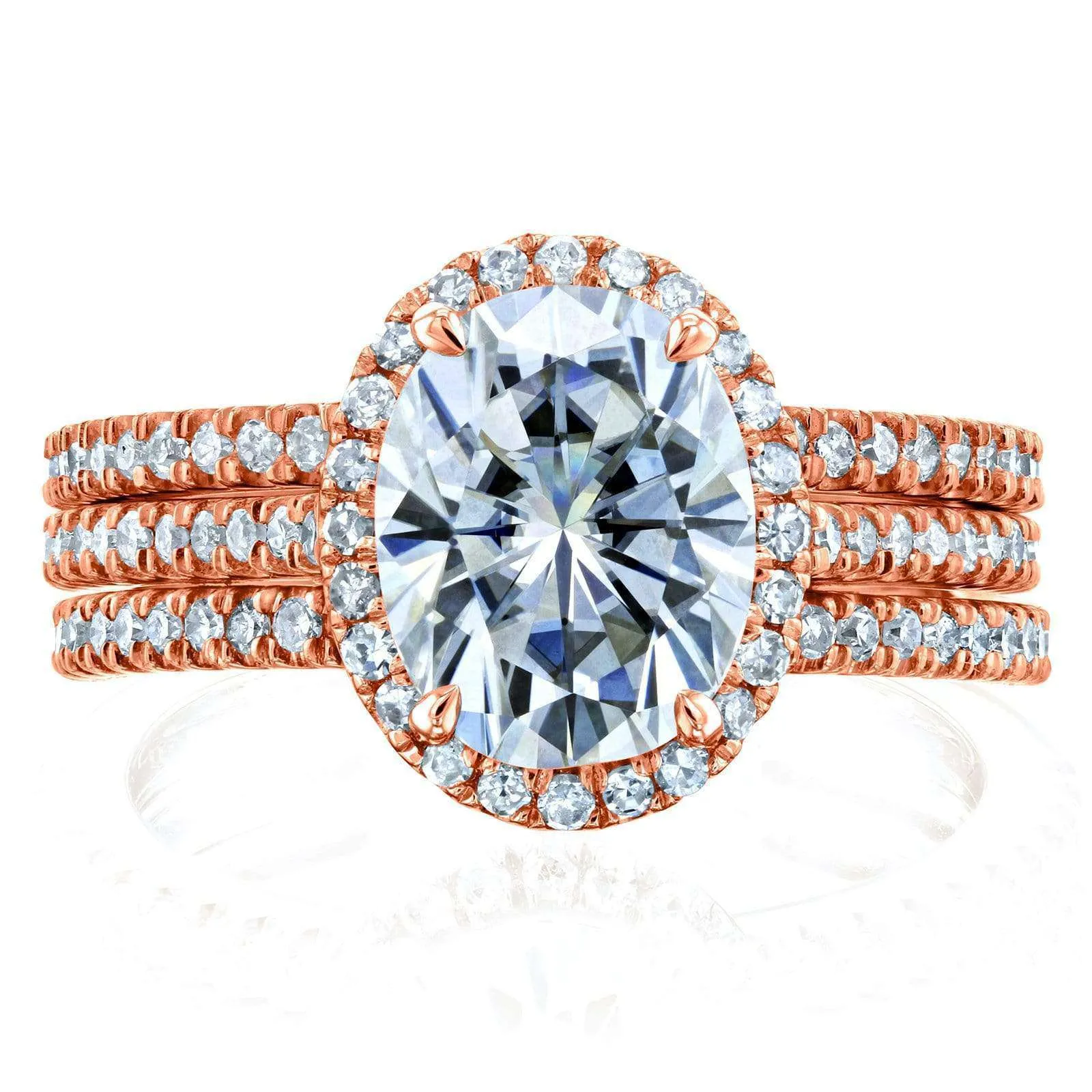 2.5ct Capri Oval 3pc Pink Bridal Set
