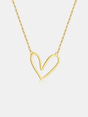 925 Sterling Silver Heart Pendant Necklace