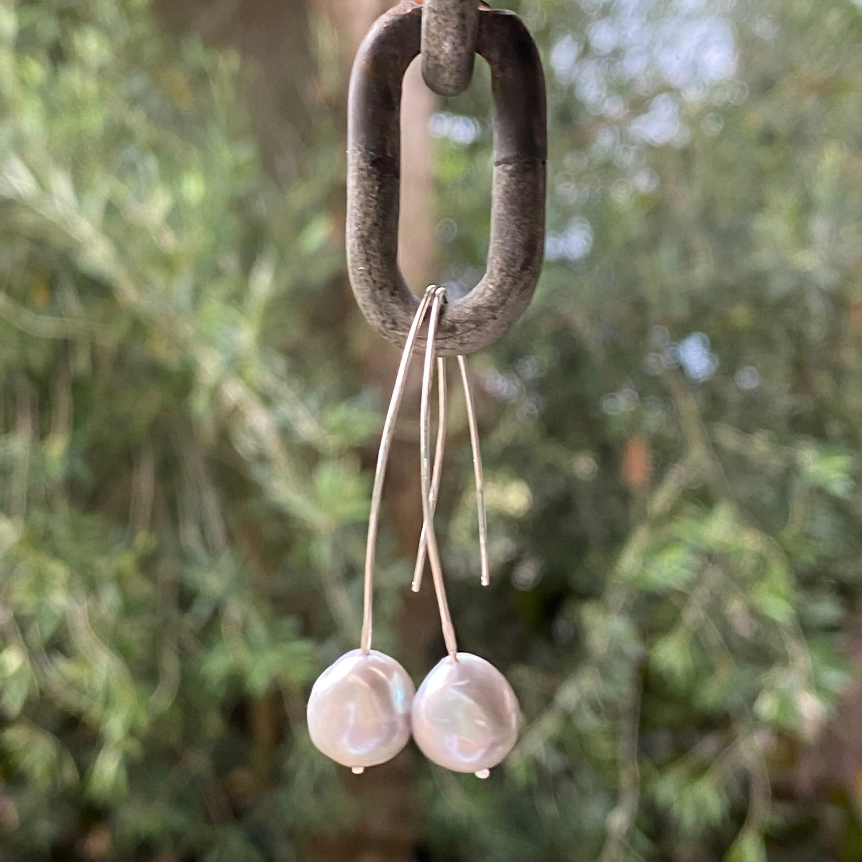 Baroque Silver Grey Pearl Drop Earrings