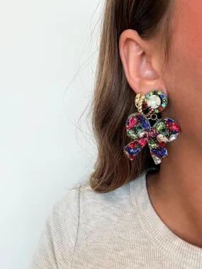 Beaded Bows Festive Earrings