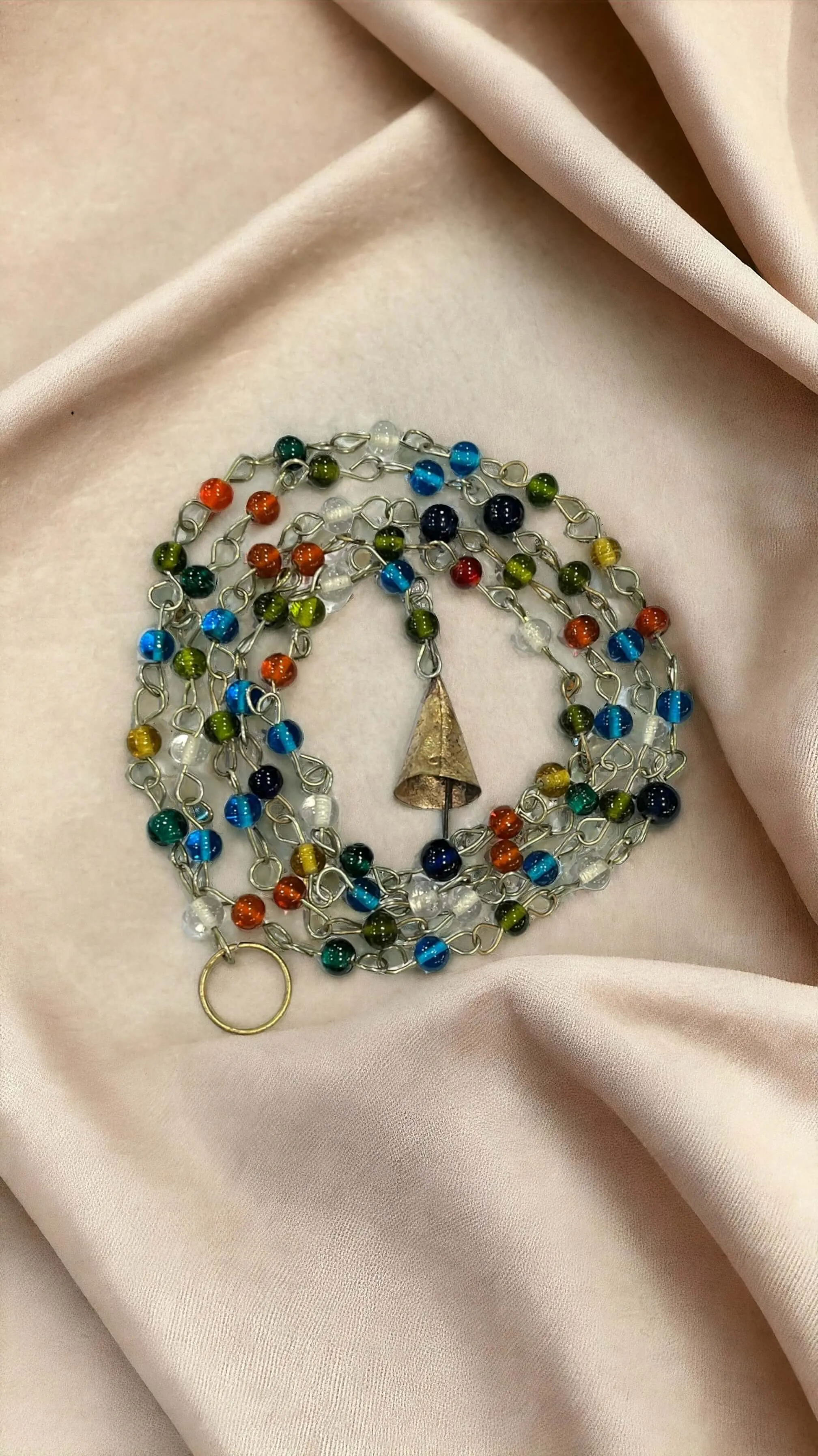 Bohemian Beaded Curtain with Jingle Bells