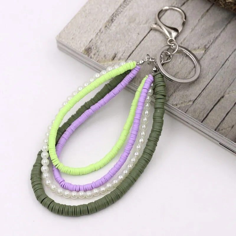 Bohemian Handmade Multi-layer Colorful Beaded and Pearl Keychains