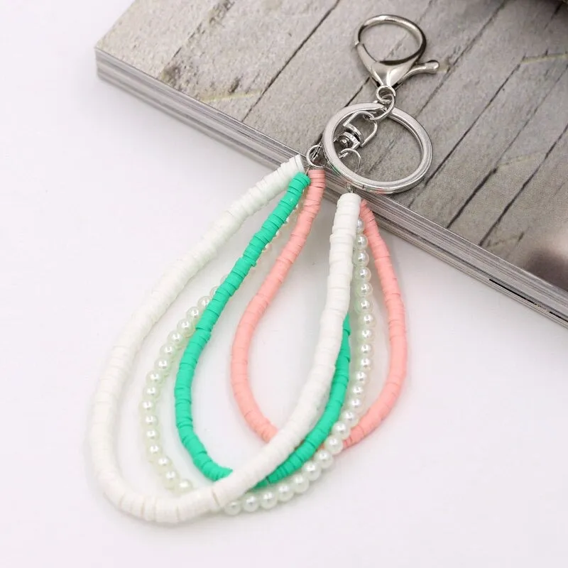 Bohemian Handmade Multi-layer Colorful Beaded and Pearl Keychains