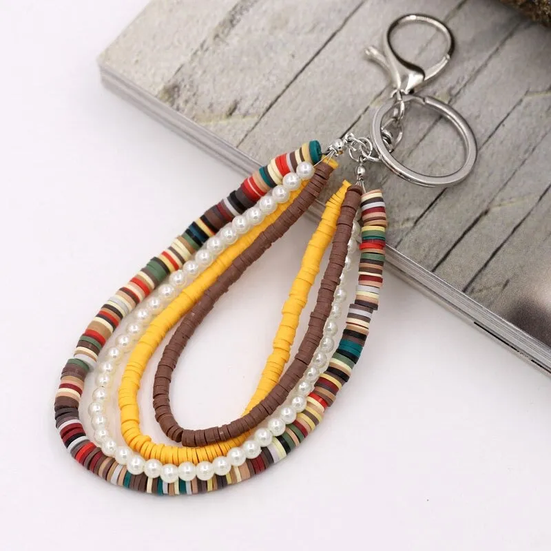 Bohemian Handmade Multi-layer Colorful Beaded and Pearl Keychains