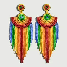 Bohemian Rainbow Beaded Earrings