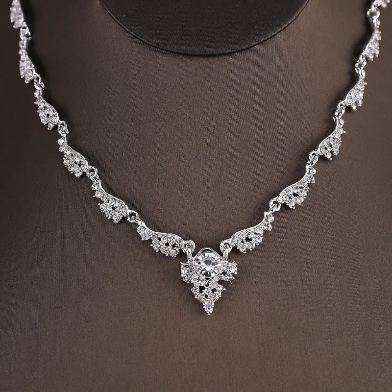 Bridal necklace set ornaments diamond earrings necklace jewelry wedding dress wedding a