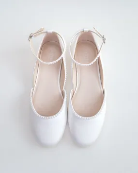 Bridal Round Toe Flat with Mini Pearls