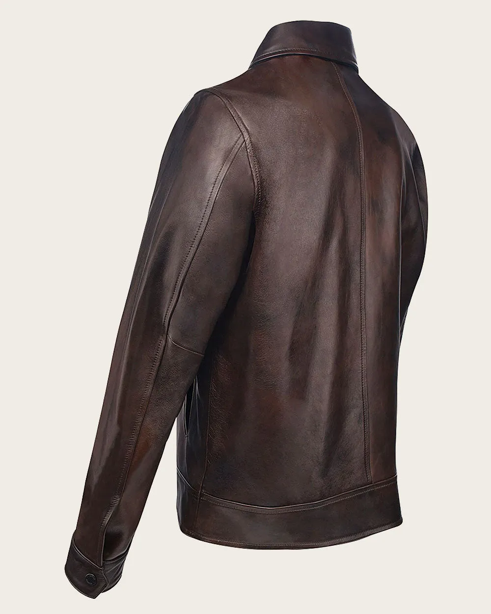 Brown ovine minimalistic jacket