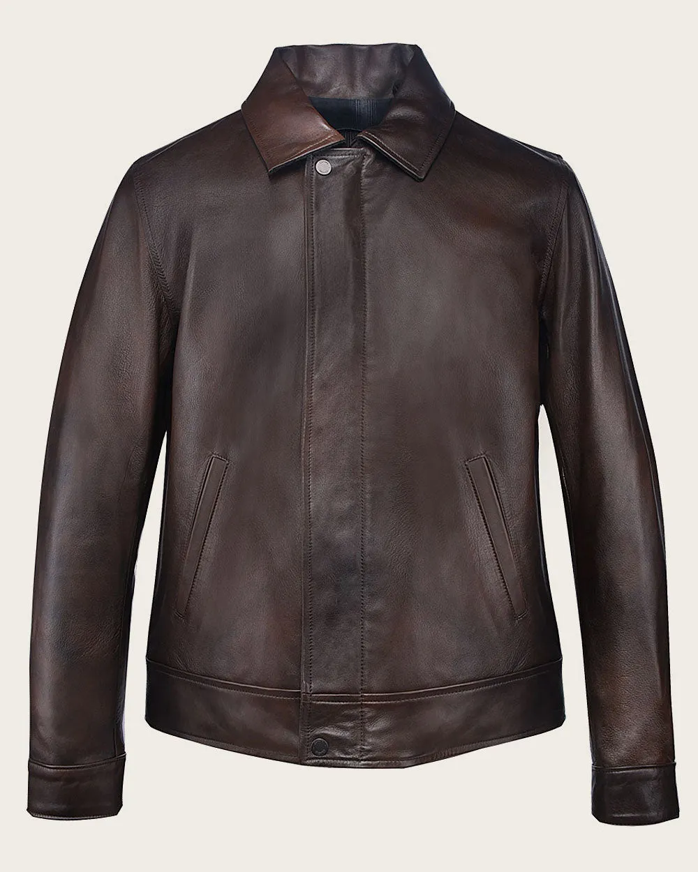 Brown ovine minimalistic jacket
