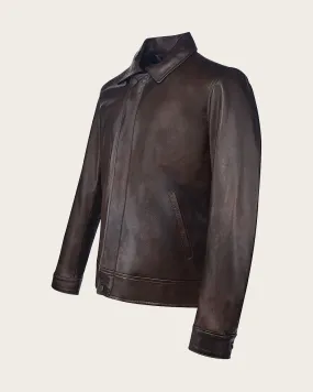 Brown ovine minimalistic jacket