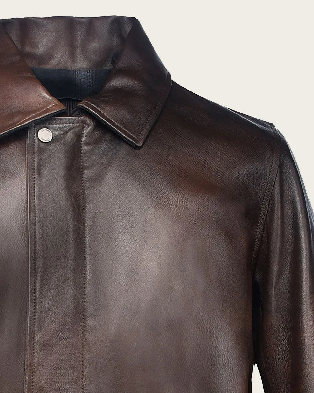 Brown ovine minimalistic jacket