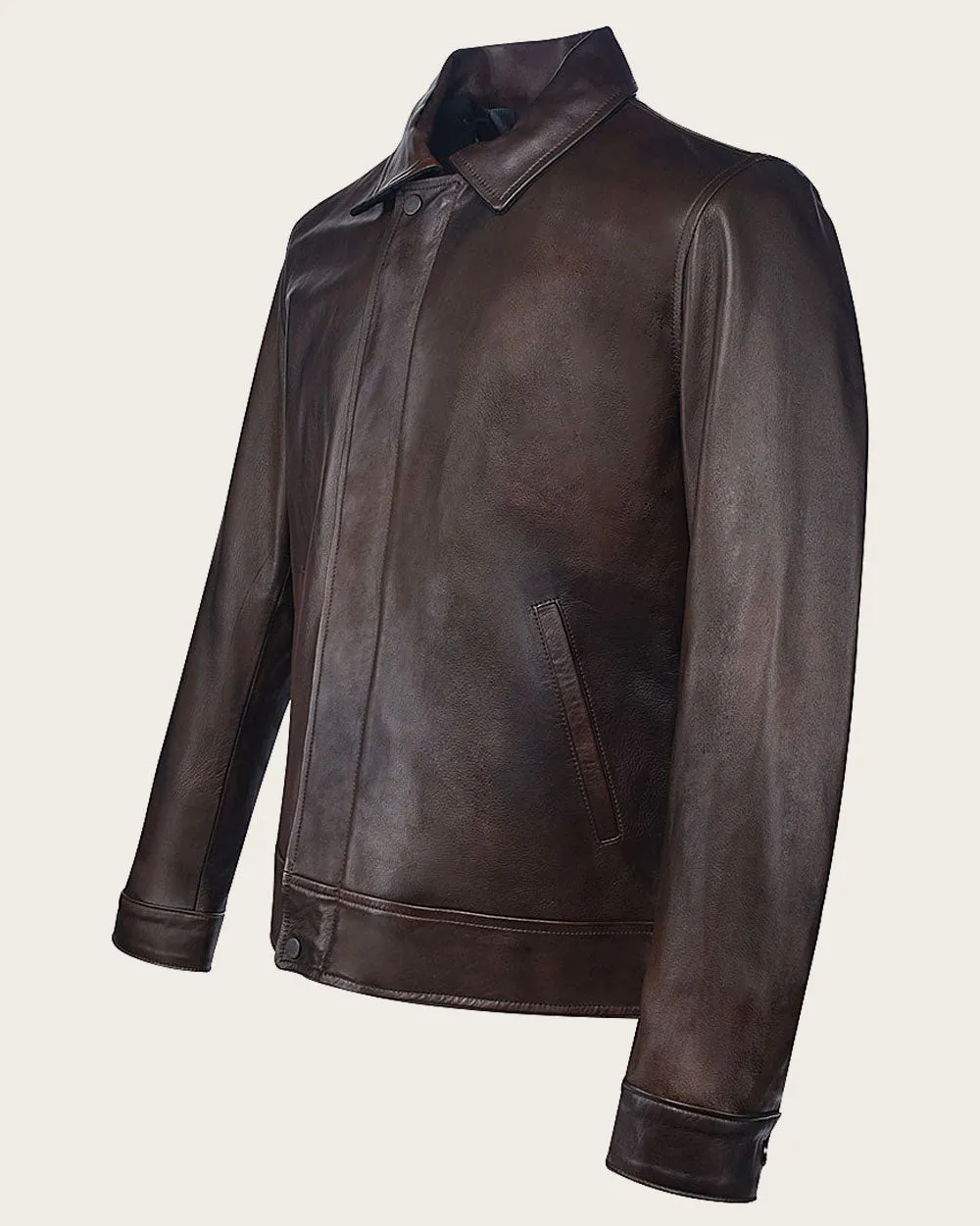 Brown ovine minimalistic jacket