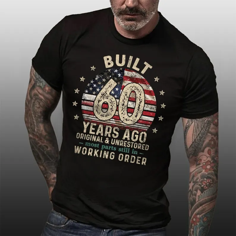 Built 60 Years Ago Shirt, Vintage 1965 Shirt, 60th Birthday Gift, Turning 60 Gift, Retro Classic T-Shirt for Him, Birthday Gift for Men