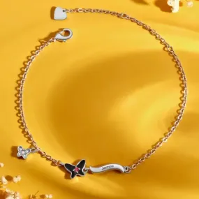 Butterfly Pendant Personalized Birthstone Bracelet with Engraved Name | Up to 4 Birthstones and Names
