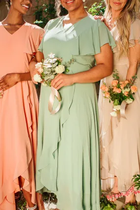 Callie Dress in Sage Chiffon - FINAL SALE