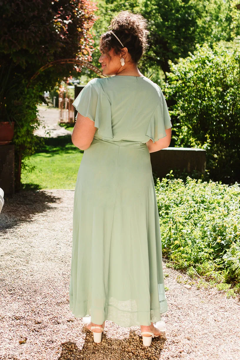 Callie Dress in Sage Chiffon - FINAL SALE