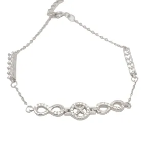 Claire Infinity Halo 925 Sterling Silver Chain Bracelet