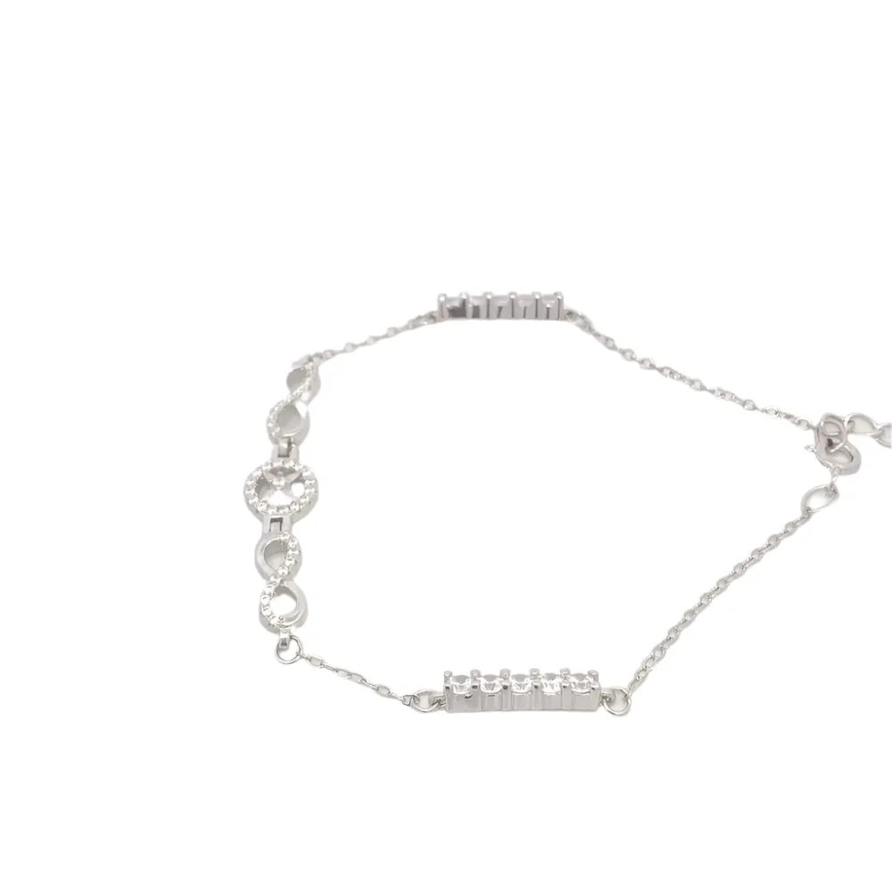 Claire Infinity Halo 925 Sterling Silver Chain Bracelet
