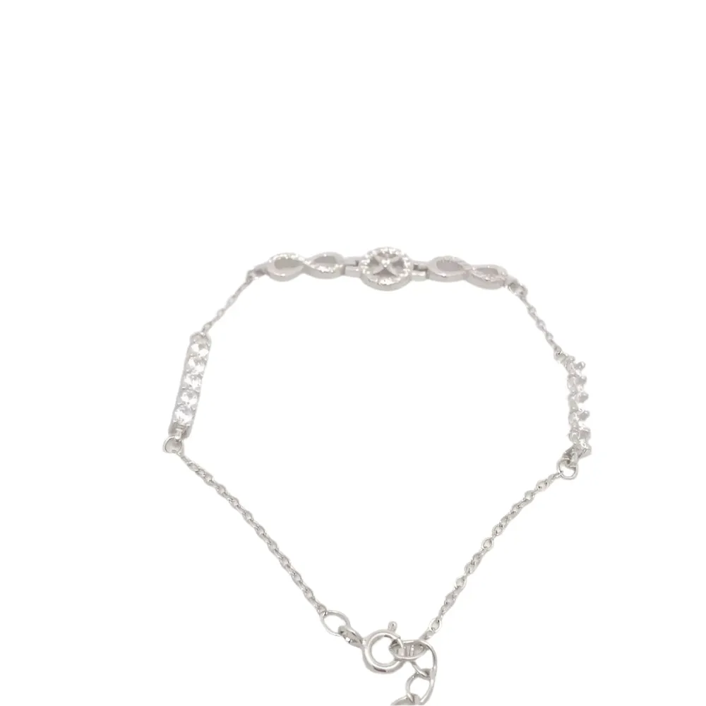 Claire Infinity Halo 925 Sterling Silver Chain Bracelet